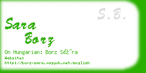 sara borz business card